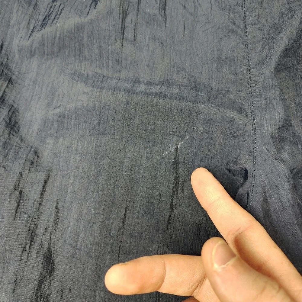 Adidas Originals Track Pants Mens XL Navy Blue Solid‎ Vintage Crinkle Nylon Zip